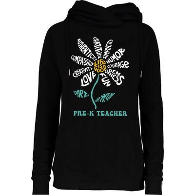 Teacher Humor Courage Openness Fun Love Womens Funnel Neck Pullover Hood