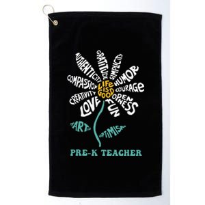 Teacher Humor Courage Openness Fun Love Platinum Collection Golf Towel