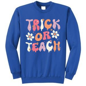 Teacher Halloween Costume Trick Or Teach Ghost Groovy 70s Sweatshirt