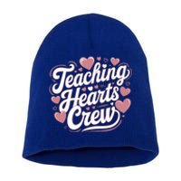 Teaching Hearts Crew Love Heart Teacher Funny Valentines Great Gift Short Acrylic Beanie