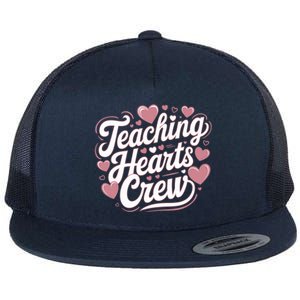 Teaching Hearts Crew Love Heart Teacher Funny Valentines Great Gift Flat Bill Trucker Hat