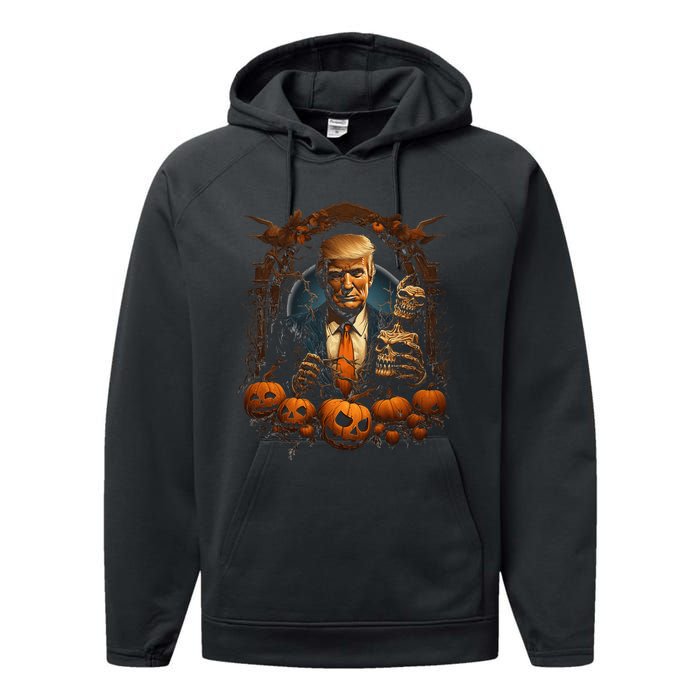 Trump Halloween Costume Scary President Performance Fleece Hoodie