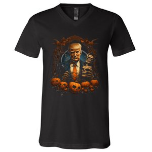 Trump Halloween Costume Scary President V-Neck T-Shirt