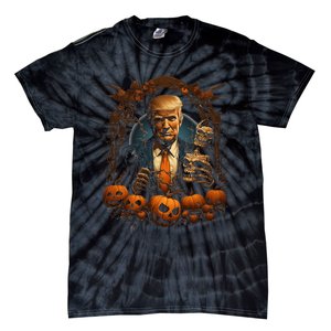 Trump Halloween Costume Scary President Tie-Dye T-Shirt