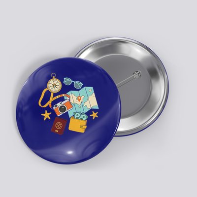 Tourist Holidays Costume Camera Passport Traveling Vacation Button