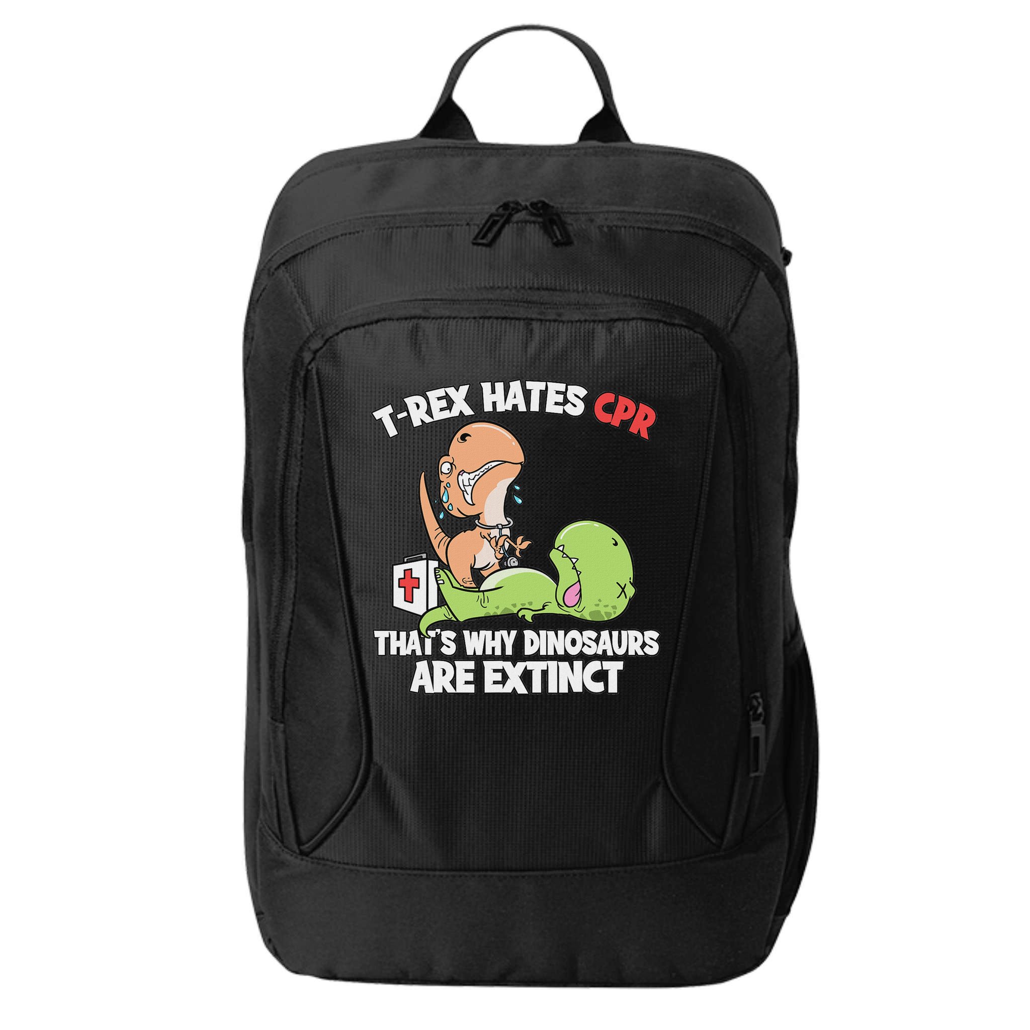 Trex Hates Cpr Dinosaur Nurse City Backpack