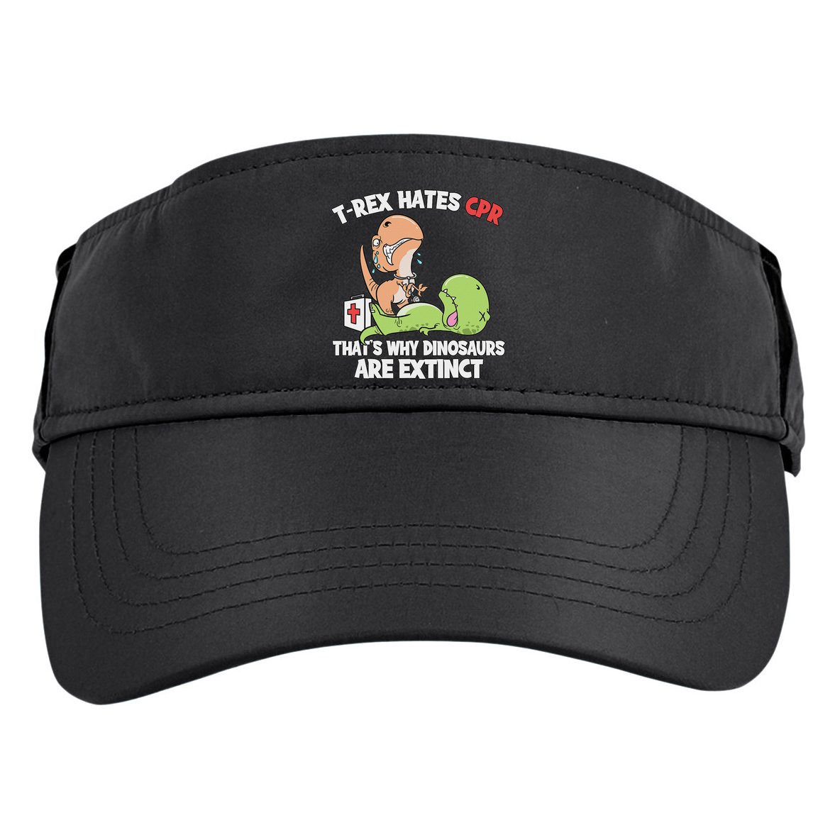 Trex Hates Cpr Dinosaur Nurse Adult Drive Performance Visor