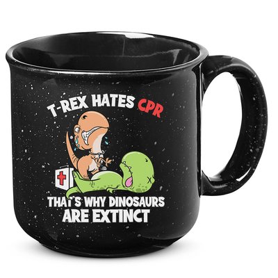 Trex Hates Cpr Dinosaur Nurse 15oz Campfire Ceramic Mug