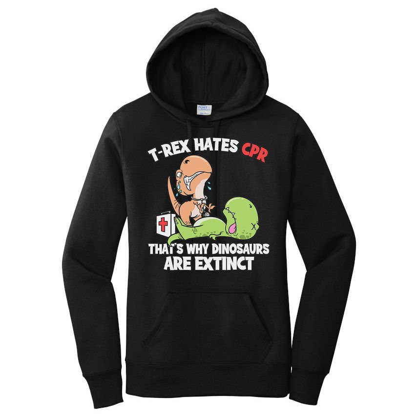Trex Hates Cpr Dinosaur Nurse Women's Pullover Hoodie