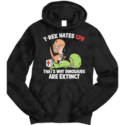 Trex Hates Cpr Dinosaur Nurse Tie Dye Hoodie