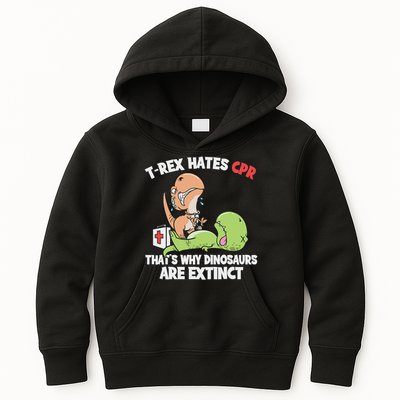 Trex Hates Cpr Dinosaur Nurse Kids Hoodie