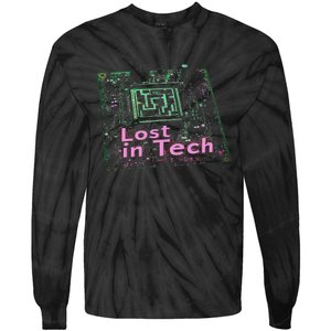 Tech Humor Computer Nerd Tie-Dye Long Sleeve Shirt