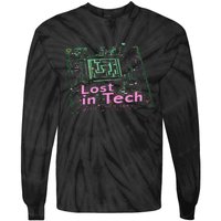 Tech Humor Computer Nerd Tie-Dye Long Sleeve Shirt