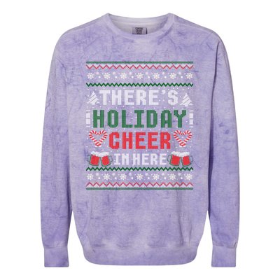 ThereS Holiday Cheer In Here Christmas Ugly Colorblast Crewneck Sweatshirt