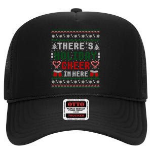 ThereS Holiday Cheer In Here Christmas Ugly High Crown Mesh Back Trucker Hat