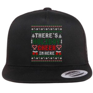 ThereS Holiday Cheer In Here Christmas Ugly Flat Bill Trucker Hat