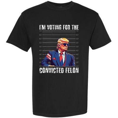 Trump Height Chart Gift I Am Voting Convicted Felon Garment-Dyed Heavyweight T-Shirt