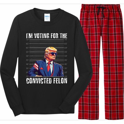 Trump Height Chart Gift I Am Voting Convicted Felon Long Sleeve Pajama Set