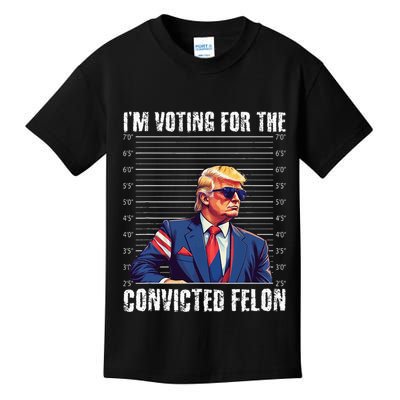Trump Height Chart Gift I Am Voting Convicted Felon Kids T-Shirt