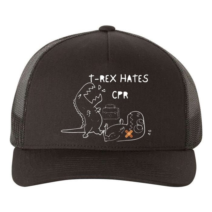 Trex Hates Cpr Dinosaurs Funny Nurse Yupoong Adult 5-Panel Trucker Hat