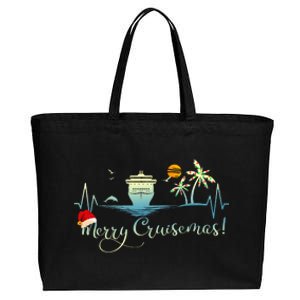 Tropical Heartbeat Christmas Cruise 2024 Merry Cruisemas Cotton Canvas Jumbo Tote