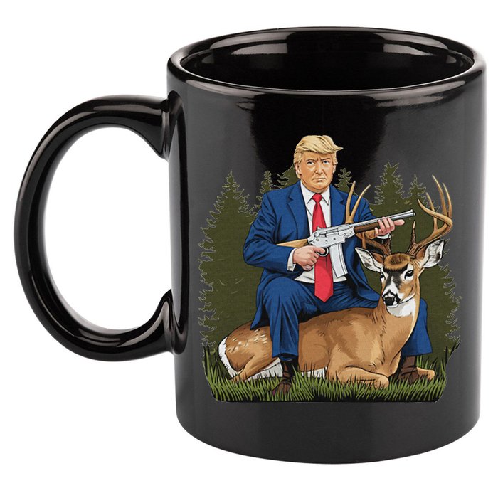 Trump Hunting Deer 11oz C Handle Ceramic Mug