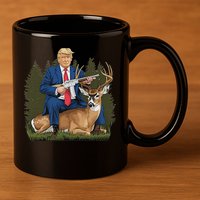 Trump Hunting Deer 11oz C Handle Ceramic Mug