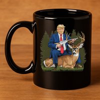 Trump Hunting Deer 11oz C Handle Ceramic Mug