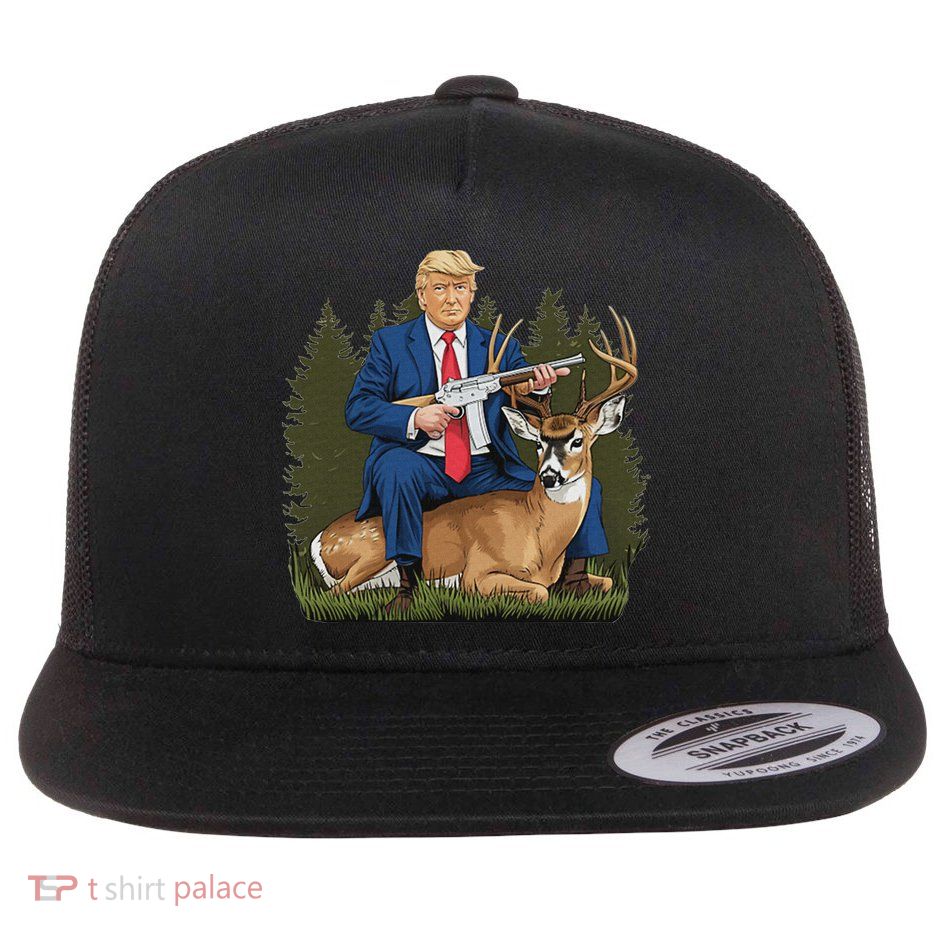 Trump Hunting Deer Flatbill Hat