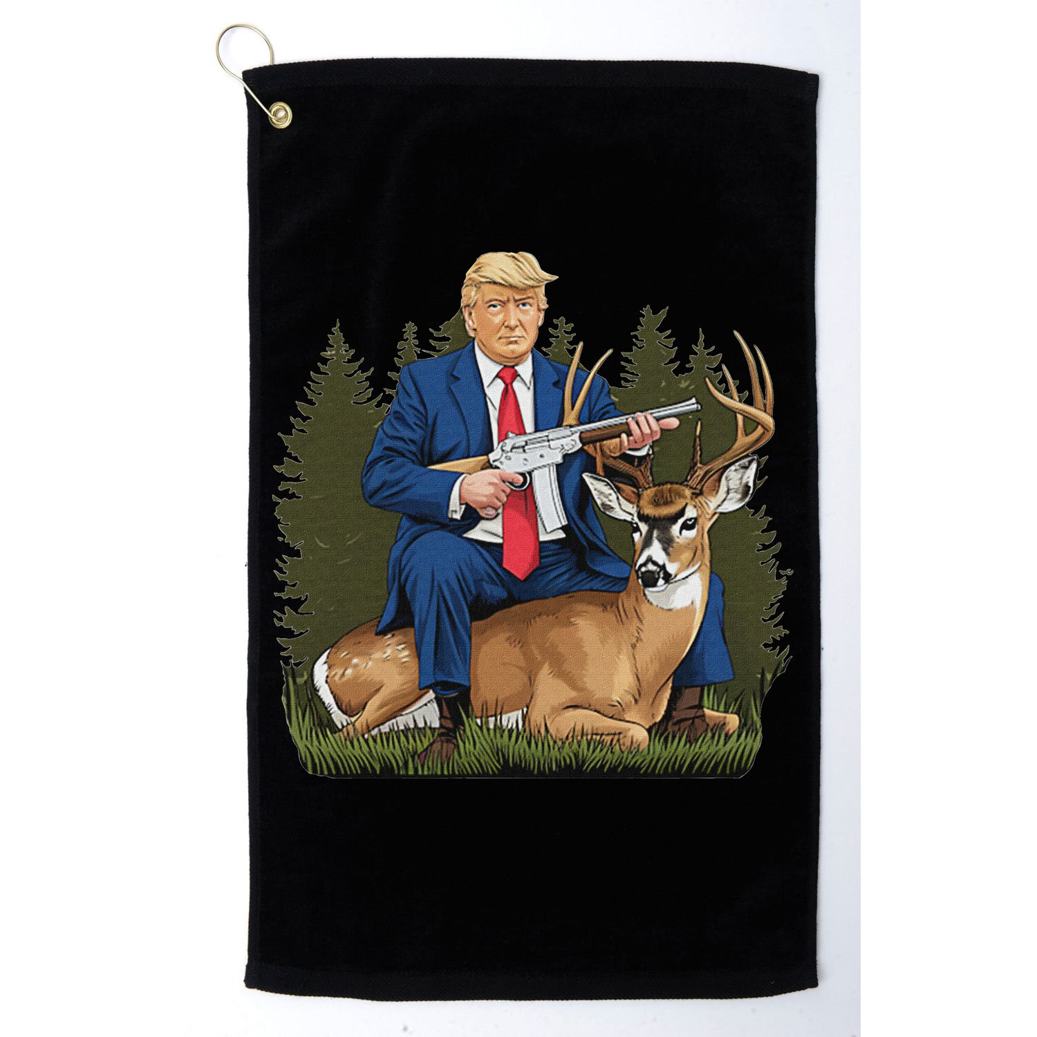 Trump Hunting Deer Golf Towel