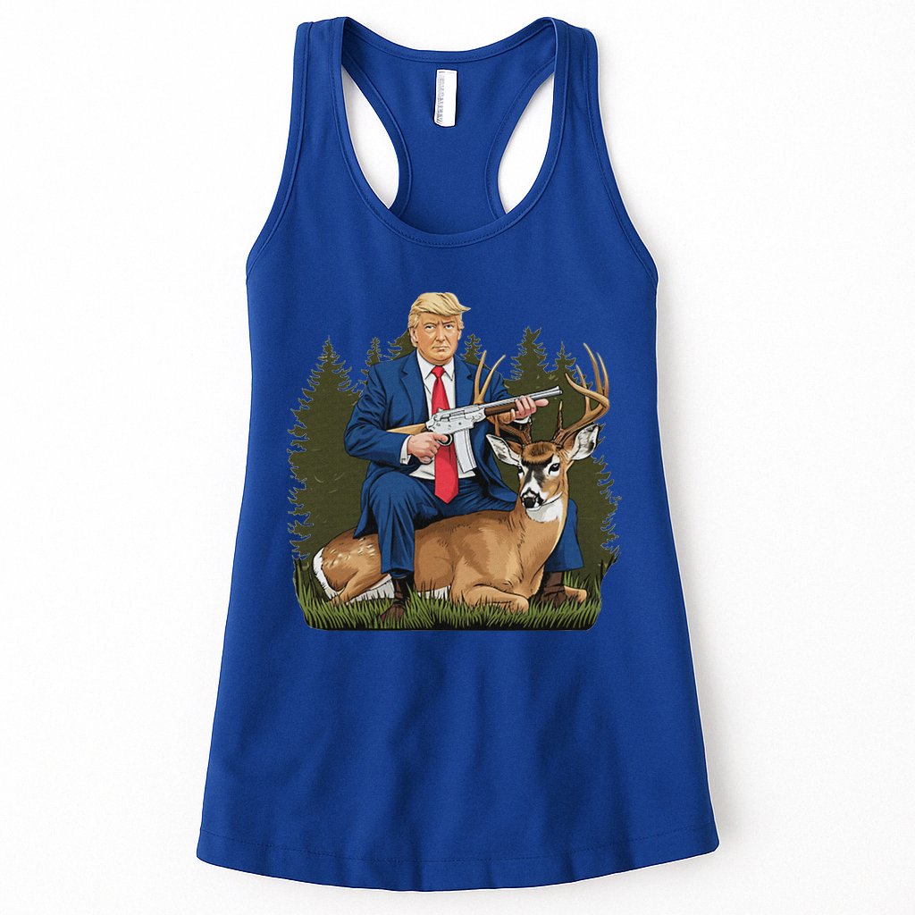 Trump Hunting Deer Womens Tank Top