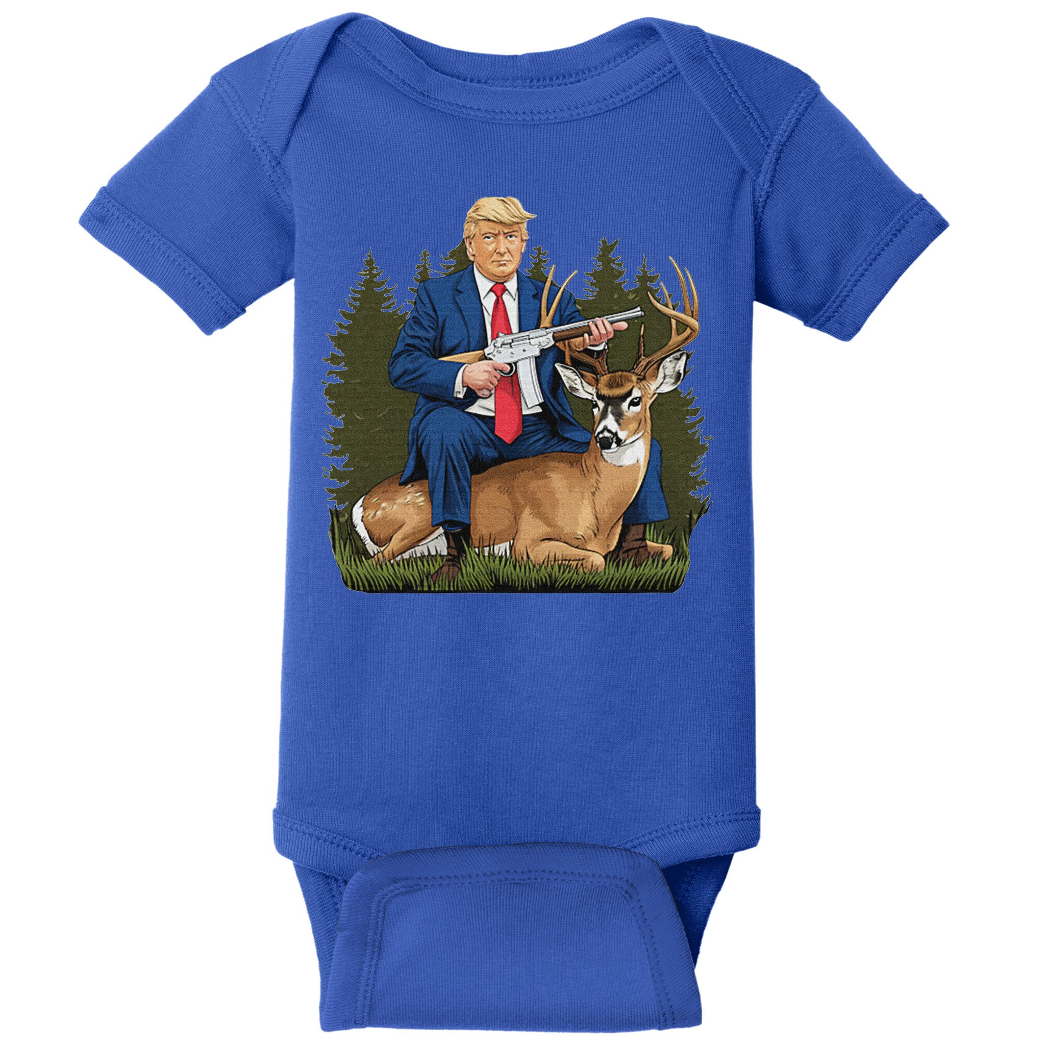 Trump Hunting Deer Baby Bodysuit