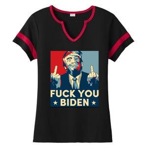 Trump Hope Design Fuck You Biden Ladies Halftime Notch Neck Tee