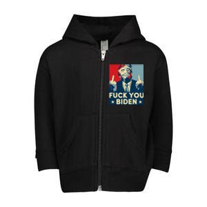 Trump Hope Design Fuck You Biden Toddler Zip Fleece Hoodie