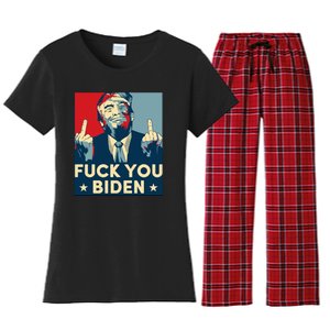 Trump Hope Design Fuck You Biden Women's Flannel Pajama Set