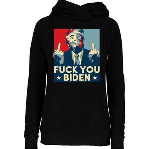 Trump Hope Design Fuck You Biden Womens Funnel Neck Pullover Hood