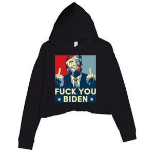 Trump Hope Design Fuck You Biden Crop Fleece Hoodie