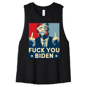 Trump Hope Design Fuck You Biden Women's Racerback Cropped Tank