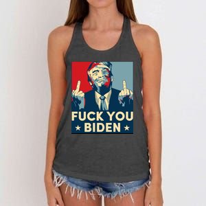 Trump Hope Design Fuck You Biden Women's Knotted Racerback Tank