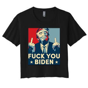 Trump Hope Design Fuck You Biden Women's Crop Top Tee