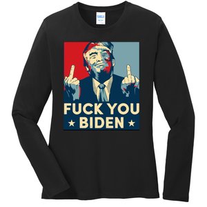 Trump Hope Design Fuck You Biden Ladies Long Sleeve Shirt