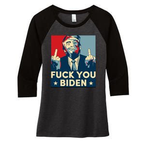 Trump Hope Design Fuck You Biden Women's Tri-Blend 3/4-Sleeve Raglan Shirt