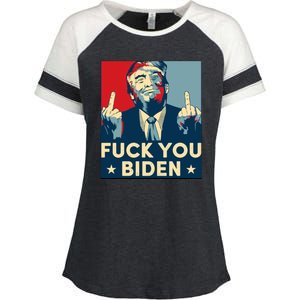 Trump Hope Design Fuck You Biden Enza Ladies Jersey Colorblock Tee