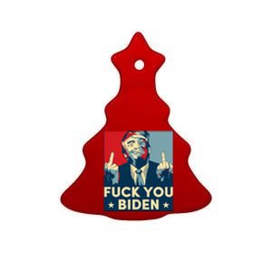 Trump Hope Design Fuck You Biden Ceramic Tree Ornament