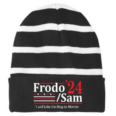 The Hobbit Duo Election 2024 I Will Bring The Ring Striped Beanie with Solid Band