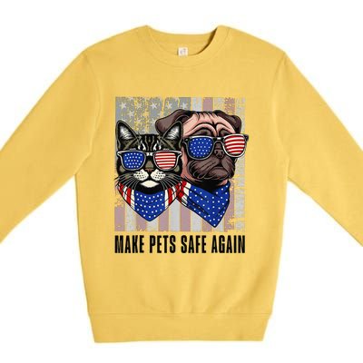 Trump Harris Debate Eating The Dogs Cat Make Pets Safe Again Premium Crewneck Sweatshirt