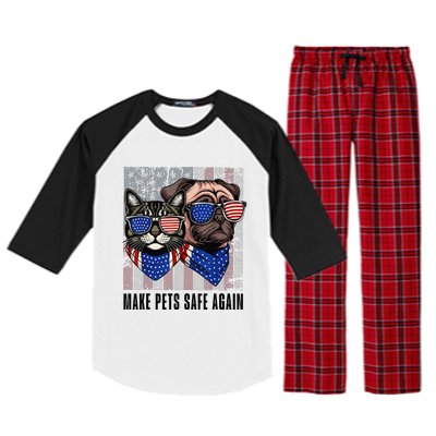 Trump Harris Debate Eating The Dogs Cat Make Pets Safe Again Raglan Sleeve Pajama Set