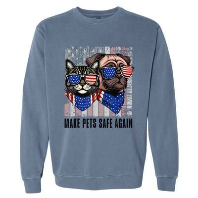 Trump Harris Debate Eating The Dogs Cat Make Pets Safe Again Garment-Dyed Sweatshirt