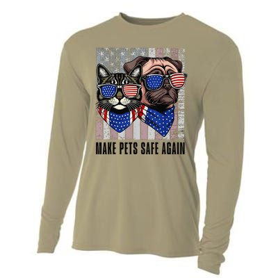 Trump Harris Debate Eating The Dogs Cat Make Pets Safe Again Cooling Performance Long Sleeve Crew