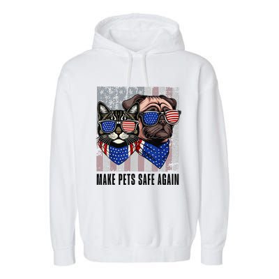 Trump Harris Debate Eating The Dogs Cat Make Pets Safe Again Garment-Dyed Fleece Hoodie